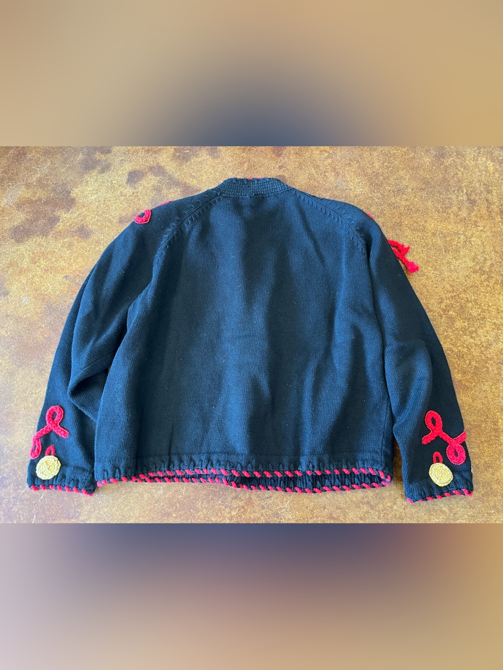 Vintage Michael Simon beaded Christmas nutcracker black cardigan - Picture 8 of 8